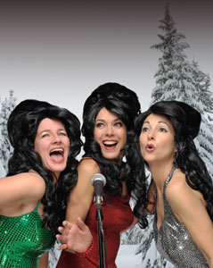 70_coverlettes_snow_mid l-r, Darby Gould, Katie Guthorn, and Carol Bozzio Littleton as The Coverlettes Photo by David Allen