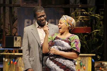 At Berkeley Rep, Oberon K.A. Adjepong (left) and Tonye Patano star in Ruined, a powerful new play by Lynn Nottage that won the Pulitzer Prize for Drama. At Berkeley Rep, Oberon K.A. Adjepong (left) and Tonye Patano star in Ruined, a powerful new play by Lynn Nottage that won the Pulitzer Prize for Drama.