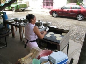 Making fresh tortillas