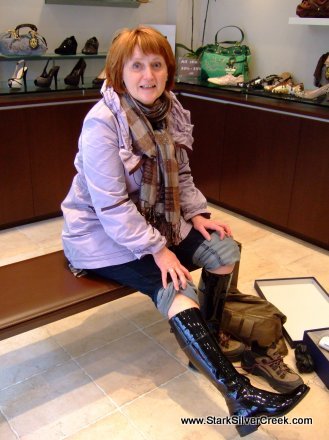 vancouver-boots-in-yaletown Trying on boots in Yaletown