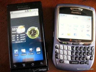 Motorola Droid and BlackBerry 8700 Motorola Droid and BlackBerry 8700