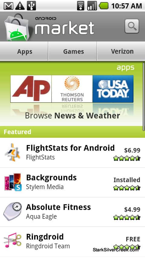Android Market: Downloadable apps for phones running Google's mobile OS