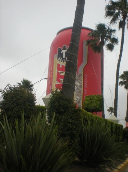 Tecate Can Balloon on a Main Street in Ensenada