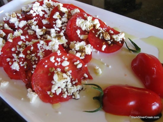 “Live simply” tomato and feta salad