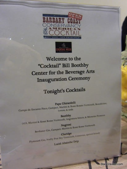 Beverages served at the Boothby Center opening.
