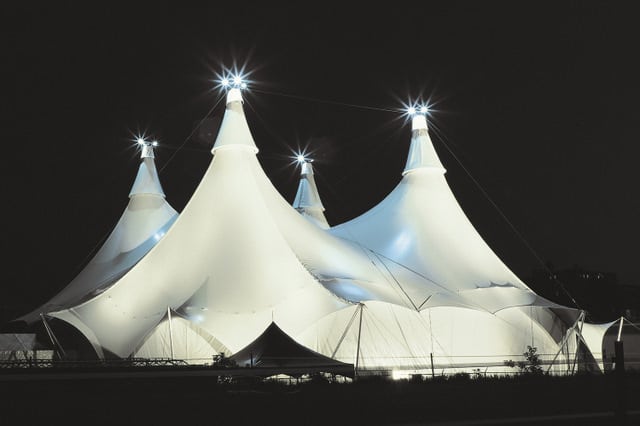CAVALIA's White Big Top will be raised by AT&T Park in San Francisco. This one-of-a-kind tent is long enough to allow the horses to get to a full gallop as they soar past astonished audience members. Photo Credit: Guy Deschênes CAVALIA's White Big Top will be raised by AT&T Park in San Francisco. This one-of-a-kind tent is long enough to allow the horses to get to a full gallop as they soar past astonished audience members. Photo Credit: Guy Deschênes