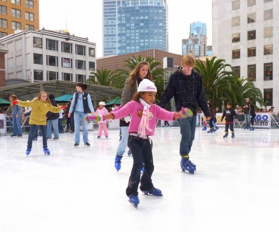 Ice skaters at the 2009 Safeway Holiday Ice Rink in Union Square