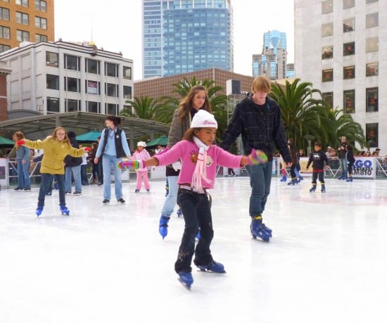 Ice skaters at the 2009 Safeway Holiday Ice Rink in Union Square Ice skaters at the 2009 Safeway Holiday Ice Rink in Union Square