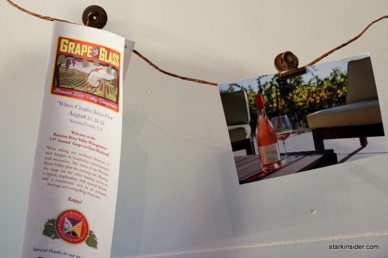 Iron-Horse-Vineyards-28 As part of the Grape to Glass festivities there was a photo contest. The winners were displayed in a rustic room which welcomed guested with some more Iron Horse sparkling wines to taste.