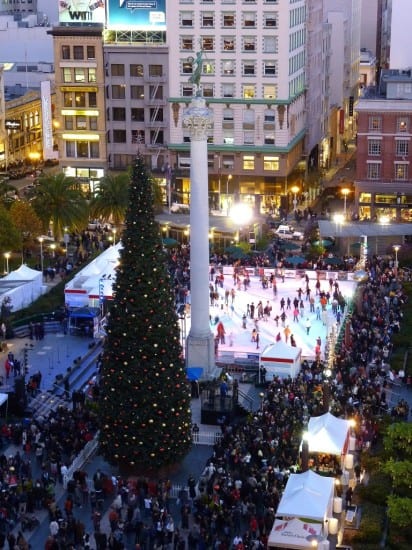 Ice skaters at the Safeway Holiday Ice Rink in Union Square during the 2009 tree lighting ceremony Ice skaters at the Safeway Holiday Ice Rink in Union Square during the 2009 tree lighting ceremony