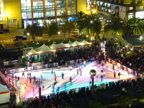 Aerial view of the 2009 Safeway Holiday Ice Rink in Union Square Aerial view of the 2009 Safeway Holiday Ice Rink in Union Square