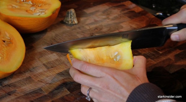 Slicing a pumpkin Slicing a pumpkin