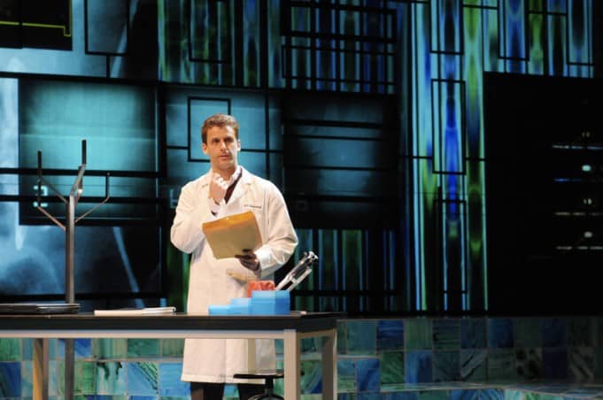 James Wagner in the Regional Premiere of the biomedical thriller Secret Order at San Jose Repertory Theatre. Photo: Kevin Berne