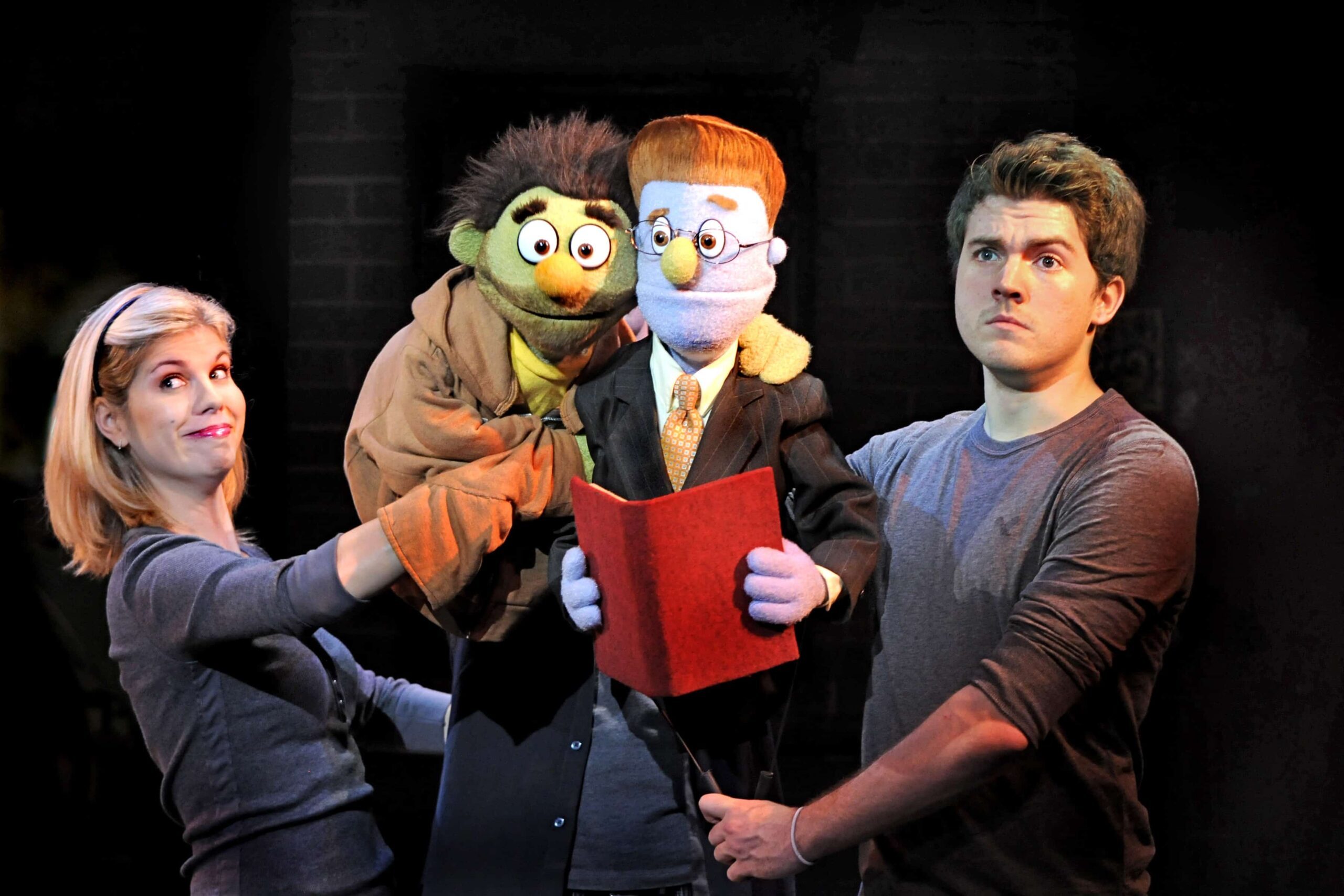 Avenue Q - Kerri Brackin, Nicky, Rod, Brent Michael DiRoma Photo by John Daughtry