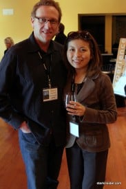 Marc Lhormer and Loni Kao catch up over a glass of wine between films at the NVFF launch celebration.