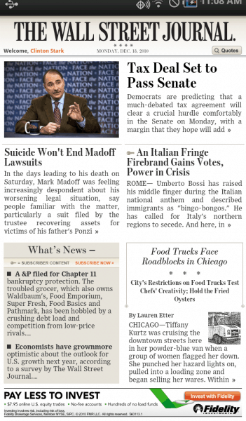 Wall Street Journal review on Samsung Galaxy Tab Wall Street Journal review on Samsung Galaxy Tab