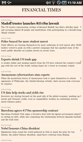 Financial Times Mobile Android Tablet Financial Times Mobile Android Tablet
