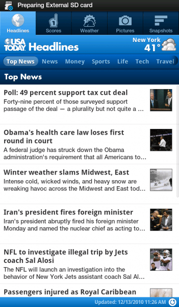 USA Today on Galaxy Tab USA Today on Galaxy Tab