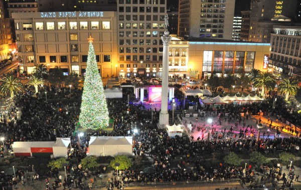 Aerial view of the Holiday Ice Rink in Union Square