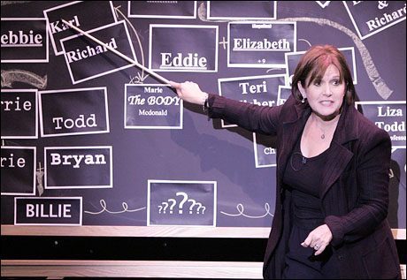 carriefisherwishfuldrinking Carrie Fisher details her family tree in her one-woman show Wishful Drinking. photo by Michael Lamont