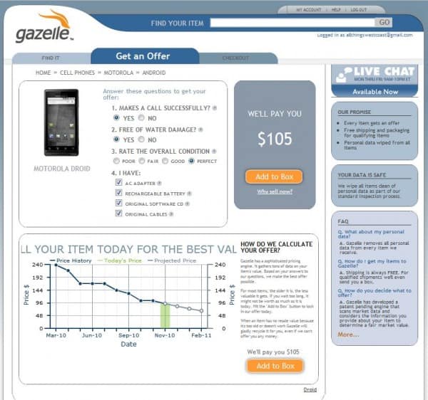 Gazelle cash value Motorola Droid Gazelle cash value Motorola Droid