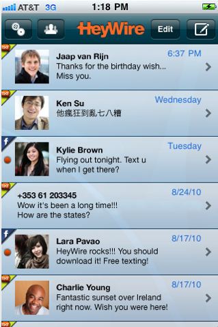 HeyWire Messages