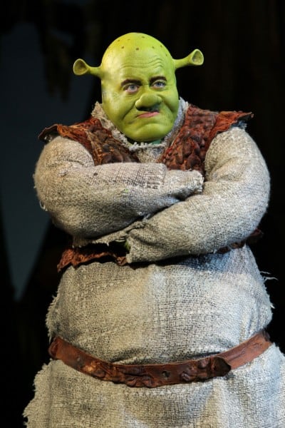 Shrek The Musical, Eric Petersen The finished product: Eric Petersen as Shrek. Photo by Joan Marcus.
