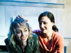 Daughter (Monique Hafen) and Harper (Susi Damilano) bond.