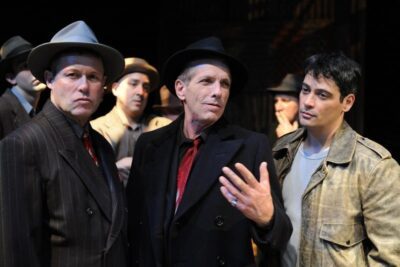 John Flanagan as Charlie the Gent, Randall King as Johnny Friendly and Johnny Moreno as Terry Malloy in SAN JOSE STAGE COMPANY'S ON THE WATERFRONT.