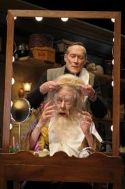 Norman (James Carpenter) helps Sir (Ken Ruta) with his wig in San Jose Repertory Theatre's The Dresser. Norman (James Carpenter) helps Sir (Ken Ruta) with his wig in San Jose Repertory Theatre's The Dresser.