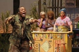 At Berkeley Rep, Wendell B. Franklin, Carla Duren, Zainab Jah and Tonye Patano star in Ruined, a powerful new play by Lynn Nottage that won the Pulitzer Prize for Drama. Photo courtesy of kevinberne.com At Berkeley Rep, Wendell B. Franklin, Carla Duren, Zainab Jah and Tonye Patano star in Ruined, a powerful new play by Lynn Nottage that won the Pulitzer Prize for Drama. Photo courtesy of kevinberne.com