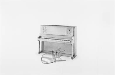 Shades (drawing series) by Euan Macdonald, 50”x28,” graphite on paper, 2010, courtesy of the artist and Galleria S.A.L.E.S., Rome, Italy