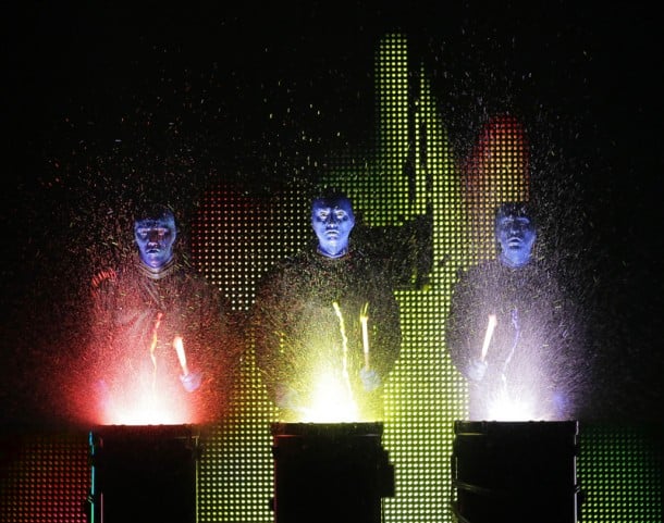 Blue Man Group plays the Golden Gate Theatre in May in San Francisco. Blue Man Group plays the Golden Gate Theatre in May in San Francisco.