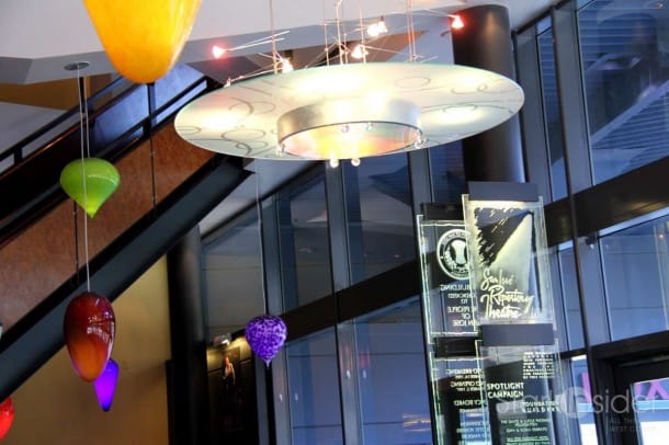 I just love the lobby of the SJ Rep: Colors, interesting shapes, glass. I just love the lobby of the SJ Rep: Colors, interesting shapes, glass.