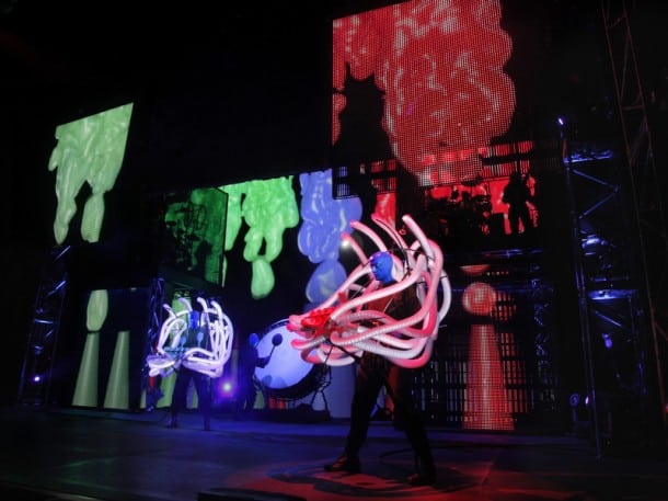 Blue Man Group in concert. Blue Man Group in concert.