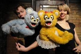 Robert Brewer and Monique Hafen as The Bad Idea Bears in Avenue Q at San Jose Stage Company. Robert Brewer and Monique Hafen as The Bad Idea Bears in Avenue Q at San Jose Stage Company.