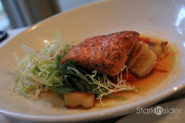 Salmon and potato gnocchi. Salmon and potato gnocchi.