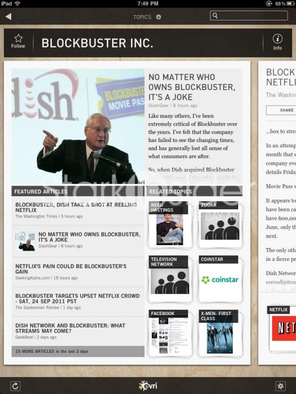 Evri iPad - Big on topics Evri iPad - Big on topics