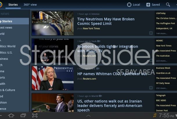 News360 for Android interface News360 for Android interface