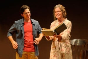 Tyler Pierce and Linda Gehringer star in the world premiere of Bill Cain’s How to Write a New Book for the Bible at Berkeley Rep. Tyler Pierce and Linda Gehringer star in the world premiere of Bill Cain’s How to Write a New Book for the Bible at Berkeley Rep.