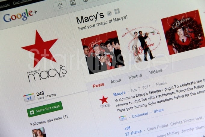 Macy's Google Plus Page