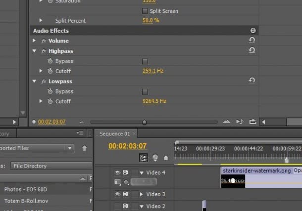 Adobe Premiere Pro Adobe Premiere Pro - Highpass and Lowpass filters help clean up audio
