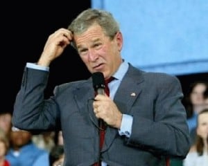 George Bush in deep thought George Bush in deep thought