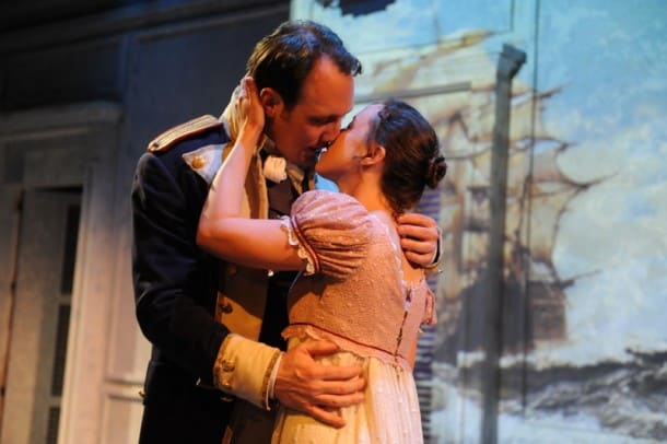 Persuasion - SJ Stage Will Springhorn Jr. as Captain Frederick Wentworth and Maryssa Wanlass as Anne Elliot in San Jose Stage Company's World Premiere of Jane Austen's 'Persuasion', adapted by Jennifer Le Blanc. (Photo: Dave Lepori)