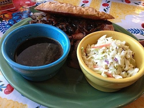 Putah Creek Cafe Yummy tri-tip sammie at Putah Creek Cafe