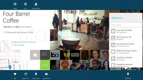 Foursquare Review - Windows 8