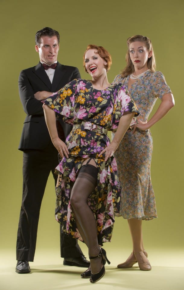 I Married an Angel - 42nd Street Moon, San Francisco "Count Willy Palaffi" (Sean Thompson, left) and "Peggy Palaffi" (Allison Rich, right ) are suprised to find that the innocent "Anna Murphy" (Halsey Varady, center) is no angel