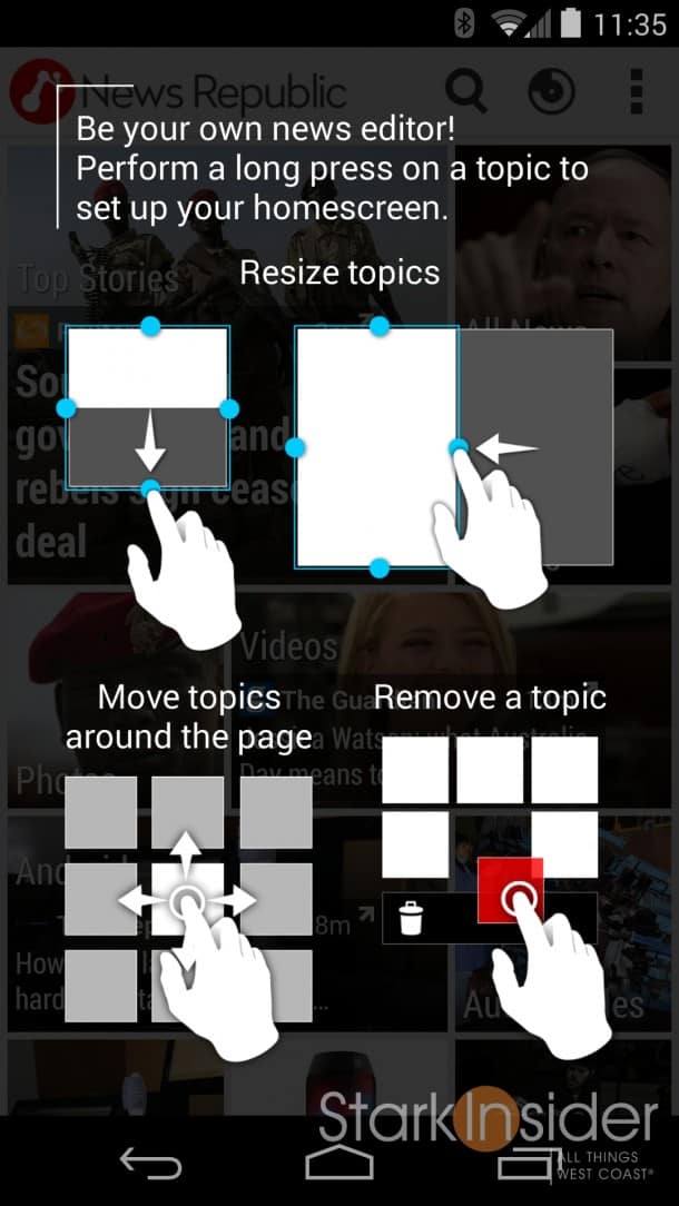 News Republic - edit home screen News Republic - edit home screen