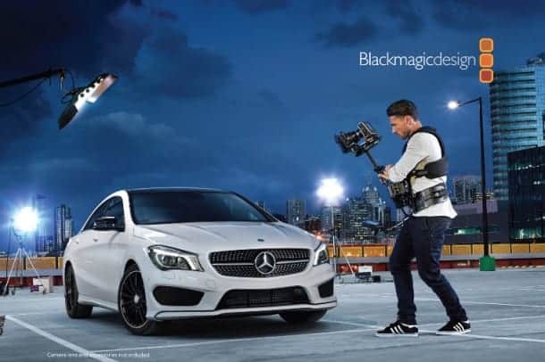 Blackmagic Cinema Camera filming Mercedes-Benz CLA sedan Blackmagic Cinema Camera filming Mercedes-Benz CLA sedan