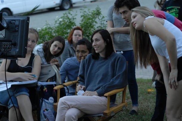 Gia Coppola on set of PALO ALTO